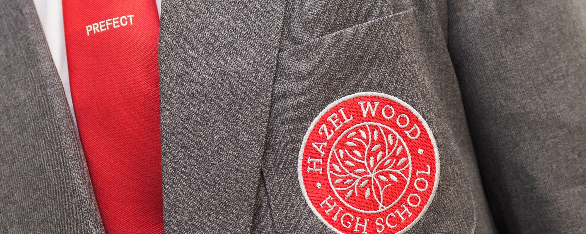 Hazel Wood High School uniform close up